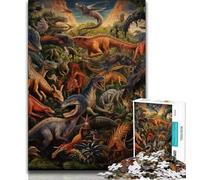 Dinosaur World Jigsaw Puzzles for Teenagers 1000 Piece Puzzle,Learning Educational Toy for Is Ideal As A Gift for The Whole Family (38x26cm)