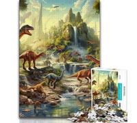 Dinosaur World Puzzles for Adults Teens 1000 Pieces,Help The Brain Exercise Addictive Toys to Cultivate Patience Great Gift 50x75cm