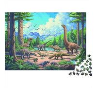 Dinosaur World Year in Pictures 1000 Piece with Clean Edges Jigsaw Puzzles As Dementia Friendly Activities for Concentration Games 70x50cm/1000pcs
