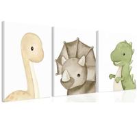 Dinosaur Wrap Canvas Wall Art Kids Boy Room Canvas Wall Decoration Dinosaur Kids Garden Wall Art Picture Baby Dinosaur Poster Print Boy Bedroom Bathroom 12x16 inch Set of 3Pcs