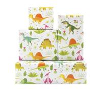 Dinosaur Wrapping Paper Roll, Jurassic Dino Birthday Gift Wrap Paper -1 Mini Roll- 43x300cm Per Roll- Jungle Dinosaur Wrap Paper for Kids Girls Boys Birthday Baby Shower Holiday