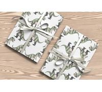Dinosaur Wrapping Paper Sheet - Cute T-Rex Gift Wrap for Boys Birthday, Kids Presents, Party Supplies - W79 (White, Large Sheet - 58 x 85cm / 22.8" x 33.4" inches)