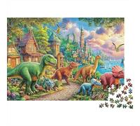 Dinosaur1000 Piece Thick Cardboard Dinosaur Herd Jigsaw Puzzle Set Adult Couple Partners Fun Challenging Game Mind Relaxation Home Activity 70x50cm/1000pcs