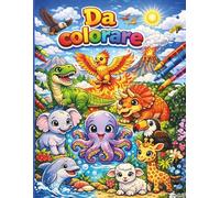 Dinosauri e Animali: Libro da colorare per ragazzi e ragazze dai 4 agli 8 anni