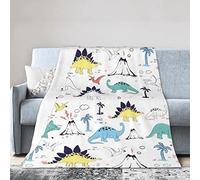Dinosaurier-Dino-Decke, superweich, warm, Bettwäsche, Überwurf, Decken, Cartoon für Couch, Schlafzimmer, Sofa, Büro, Auto, alle Jahreszeiten, gemütliche Flanell-Plüschdecke, Erwachsene, 127.7x10.6 cm