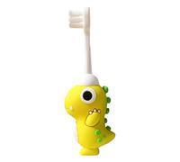 Dinosaurier-Kinderzahnbürste - Ergonomischer Dinosaurier-Griff, Weiche Borsten, Saugnapf, , umweltfreundlich, nicht elektrisch, für Kleinkinder, lustiges Design, gute Handhabung, sanfte Reinig
