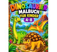 Dinosaurier Malbuch für Kinder von 4-8 Jahren: 50 Einzigartige Dinosaurier-Ausmalbild