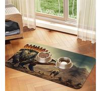 Dinosaurprint Pet Absorbent Leather Tablecloth,Wipe Clean Quick Dry,Food Mat For Small Animals