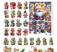 Dinosaurs - 24 Days Counting | Dinosaur Calendar | 2D Flat Acrylic Ornaments for Adults, Family Activity Christmas Party at Home