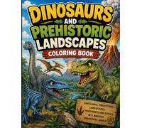 Dinosaurs and Prehistoric Landscapes Coloring Book: 60 Unique Illustrations of Dinosaurs, Prehistoric Scenes, Footprints and Fossils to Color