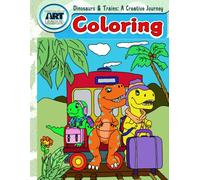 Dinosaurs and Trains a creative journey: Coloring Pages hand drawn by real artists.