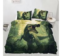 Dinosaurs Bedding Set for Kids Dino Comforter Cover Set King Size Jungle Adventure Duvet Cover Bedspread Cover Bedding Collection 3Pcs,No Comforter