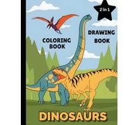 Dinosaurs Coloring and Drawing Book in Colorful Lined Style