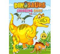 Dinosaurs Coloring Book For Kids: 30 Activity Pages With Backgrounds (Ages 4-8)