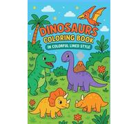 Dinosaurs Coloring Book in Colorful Lined Style