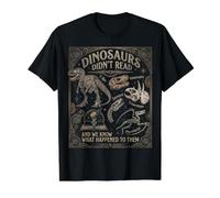 Dinosaurs Didn't Read and We Know What Happened to Them Value Graphic T-Shirt, Men, Black, M