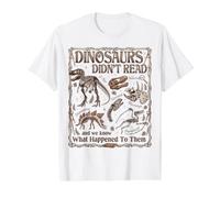 Dinosaurs Didn't Read and We Know What Happened to Them Value Graphic T-Shirt, Men, White, M