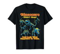 Dinosaurs Didn't Read Retro Dino Teacher Funny Reading Quote T-Shirt