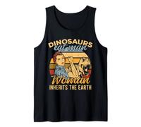 Dinosaurs eat man woman inherits the earth - hunt maid frill Tank Top