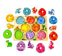 Dinosaurs Eggs Peg Puzzles Wooden, Montessori Dinosaur Puzzles, Sensory Dinosaur Eggs Jigsaw Study, Wooden Jigsaw Learning Educational Supply