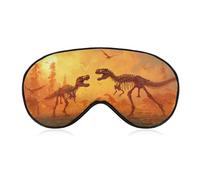 Dinosaurs Fighting in Burning Flame Sleep Eye Mask Night Shade Cover Soft Adjustable for Travel Naps
