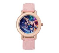 Dinosaurs Galaxy Women's Wrist Watch Fashion Alloy Quartz Watch with Strap Easy to Read