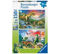 Dinosaurs Jigsaw Puzzles For Kids Age 7 Years - 2X 150 Pieces XXL [Amazon Exclusive]