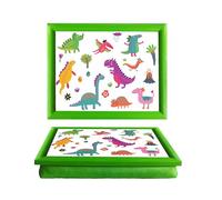 Dinosaurs Laptray, Wood, Soft Beanbag Cushioned Laptray, Cotton Bed Tray Children Gift Lap Tray Breakfast Bed Tray Camping Caravan Kids Tray Learning Board Children