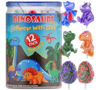 Dinosaurs Lollipops Individually Wrapped 12Pk | Dinosaurs Candy For Dinosaurs Party Favors | Dinosaurs Birthday Party Supplies