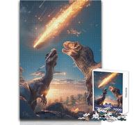Dinosaurs Looking Up at A Meteor 1000 Piece Puzzle For Adults Play And Learn Smart Activity Unique Heartfelt Celebration Gift Size 38x26cm