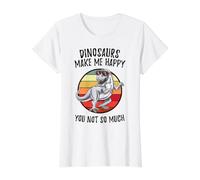 Dinosaurs Make Me Happy You Not So Much Value Graphic T-Shirt, Women, White, S