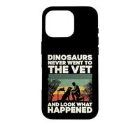 Dinosaurs Never Went To The Vet Retro Silhouette Case for iPhone 16 Pro