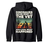 Dinosaurs Never Went To The Vet Retro Silhouette Zip Hoodie