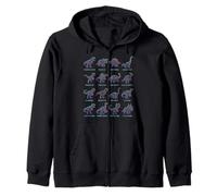 Dinosaurs Paleontology Prehistoric Species Names Chart Zip Hoodie
