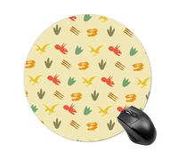 Dinosaurs Pattern Mouse Pad Waterproof Non-Slip Rubber Base Round Mouse Mat Gaming Mousepad