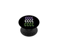Dinosaurs Pixel Art LGBT Gender Queer Flag Colors PopSockets Adhesive PopGrip