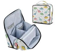 Dinosaurs Plants White Makeup Bag Cosmetic Case for Women