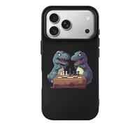 Dinosaurs Playing Chess Print Phone Case TPU Anti-fingerprint Protective Cover Compatible with iPhone 17/17 Air/17 Pro/17 Pro Max