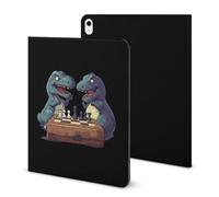 Dinosaurs Playing Chess Printed Tablet Cases Compatible with iPad Series Pencil Holder Slim Trifold Stand Protective Cover