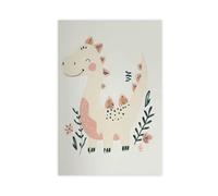 Dinosaurs Playing in The Sea of Flowers Canvas Poster Wall Art Decor Print Picture Paintings for Living Room Bedroom Decoration 20x30inch(50x75cm)