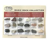 DINOSAURS ROCK Rock Collection and ID Chart - 18 Rocks - Igneous, Metamorphic, Sedimentary - from
