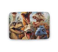 Dinosaurs Selfie Area Rug Large Room Rugs Coral Velvet Door Mats with Rubber Backing Non Slip Bathtubs Floor Mat Stylish Bathroom Rug Washable Carpet for Playroom 19.7"x31.5"