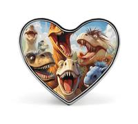 Dinosaurs Selfie Lapel Pin Fashion Brooch Pin Cute Button Badges Round Button Pins Enamel Pins Metal Pins back for Hat Shirt Clothing Bags Decoration