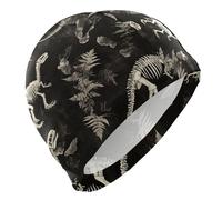 Dinosaurs Skeleton Swim Men for Unisex Adults Short Hair Waterproof Swim caps for Women Hair Protection and Drag Reduction Gorro para Nadar