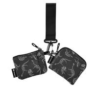 Dinosaurs Skeletons Fossils Women's Coin Purses Card Cases Small Portable Card Wallet Money Organizer with Wristle Strap for Women Men 2 Packs, Dinos Skeletons, One Size