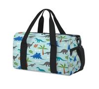 Dinosaurs Sports Duffel Bag Cute Dino Print Weekend Overnight Bag Tote Holdall Casual Travel Gym Duffel Bags for Kids Girls Boys Women Men