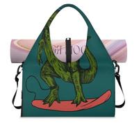 Dinosaurs Sports Duffel Bag for Women Men Cute Animal Weekend Overnight Bag with Shoe Compartment Shoulder Tote Luggage Bag for Yoga Gym Travel