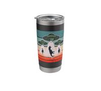Dinosaurs UFO Alien Abduction Science Fiction Prehistoric Stainless Steel Insulated Tumbler