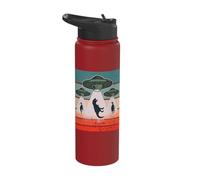 Dinosaurs UFO Alien Abduction Science Fiction Prehistoric Stainless Steel Insulated Water Bottle