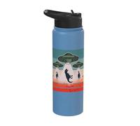 Dinosaurs UFO Alien Abduction Science Fiction Prehistoric Stainless Steel Insulated Water Bottle